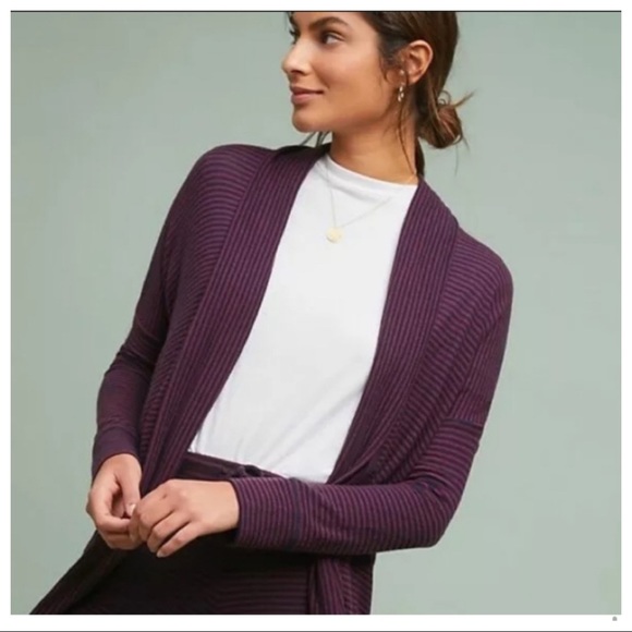 Anthropologie Sundry Striped Comfortable Cozy Cardigan - Picture 4 of 8